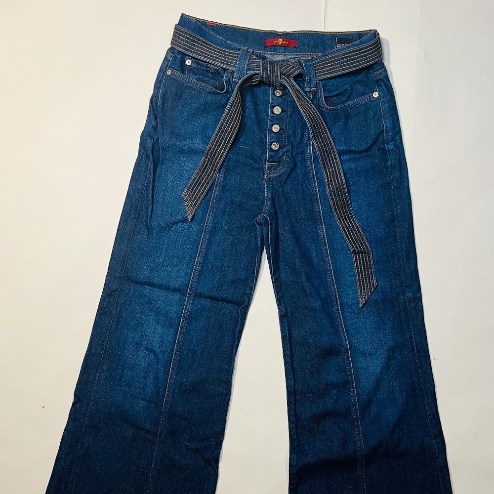 7 For All Mankind Vintage Wide Leg Jeans w Belt